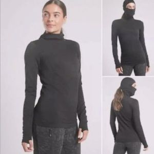 Athleta Black Flurry Balaclava Hoodie Long Sleeve